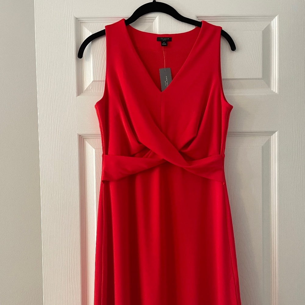Red crepe dress by Ann Taylor SP